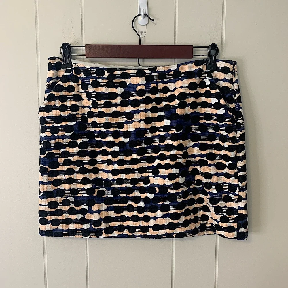 Diane Von Furstenberg DVF Nelly Skirt Pockets Lined Cotton Dot Print Size 8